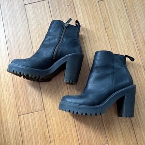 Black leather Dr. Martens Magdalena ankle boots